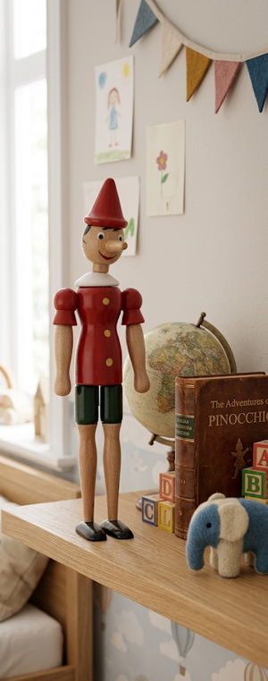 Pinocchio Burattino Marionetta Figura in Legno Snodabile Cm. 20 - 20702