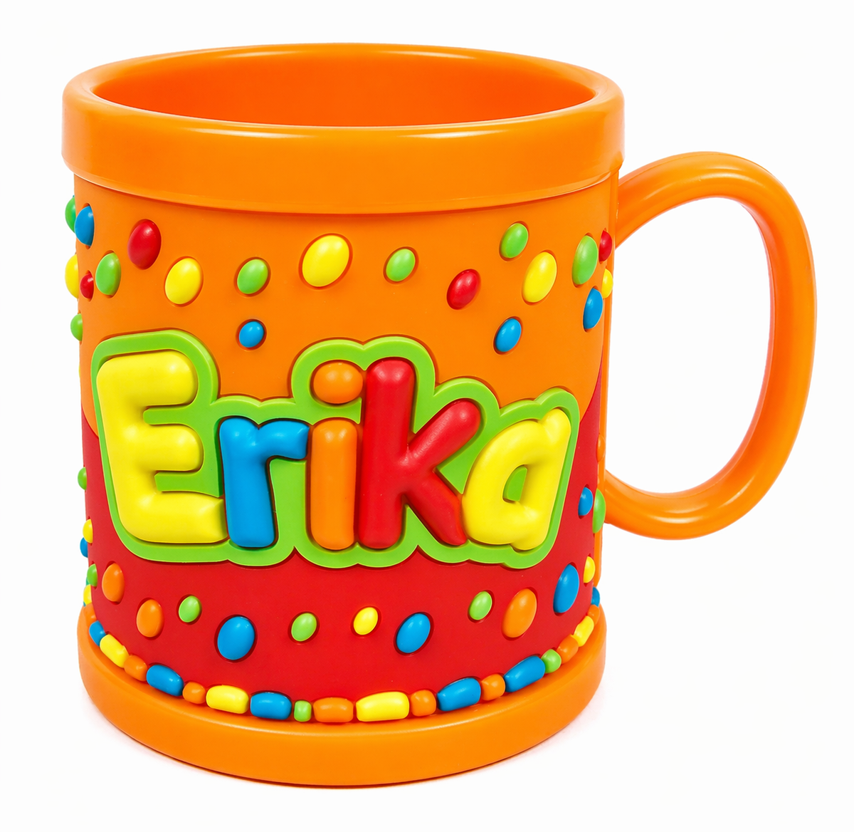 Tazza in Plastica con Nome Erika a Rilievo - Jt042