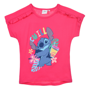 T-Shirt M.c. Stitch DISNEY Maglietta Corta Bambino 100% Cotone - Ye10078fucsia