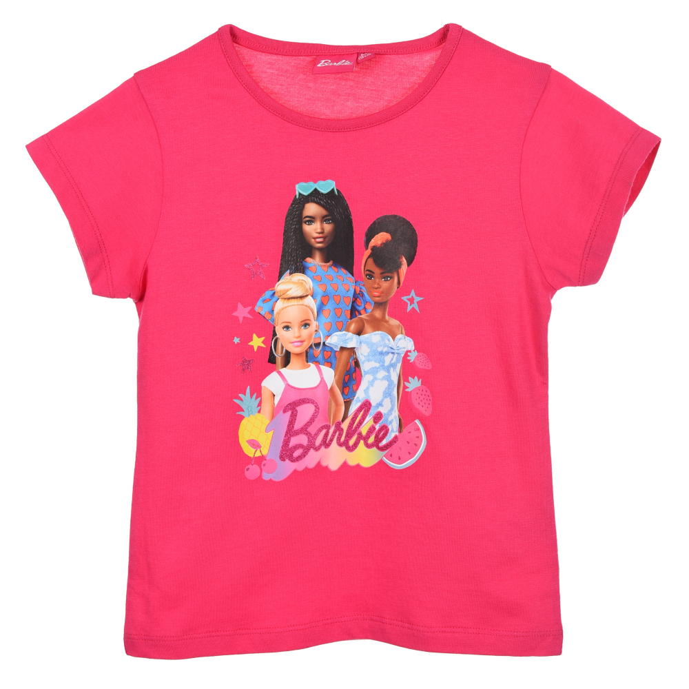T-Shirt M.c. Barbie Maglietta Bambino 100% Cotone - Ye10027fucsia
