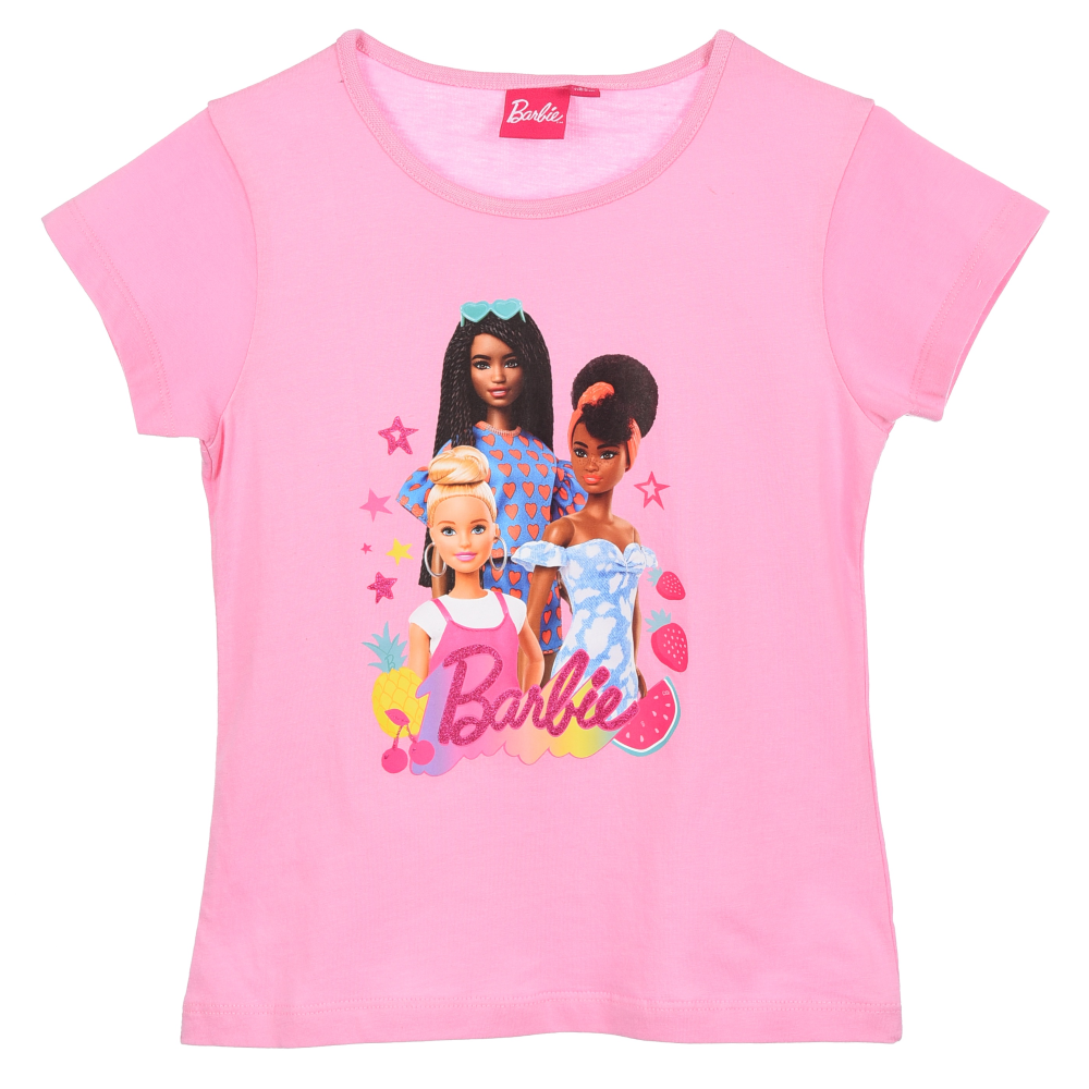 T-Shirt M.c. Barbie Maglietta Bambino 100% Cotone - Ye10027rosa