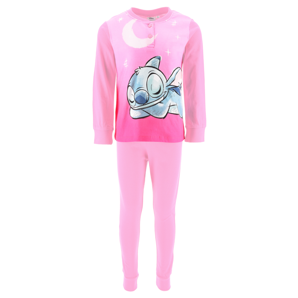 Pigiama Primaverile Stitch DISNEY Bambina 100% Cotone - Ye20021.brosa