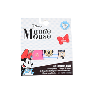 Mutandine Set 3 Pezzi Minnie DISNEY Slip in Cotone in Scatola 3/8 Anni - Ye30027