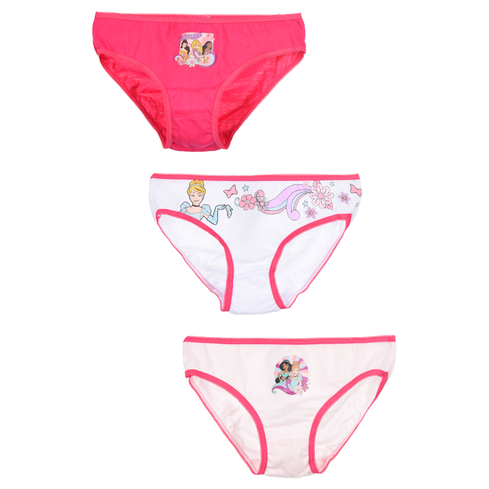 Mutandine Set 3 Pezzi Principesse DISNEY Slip in Cotone in Scatola 3/8 Anni - Ye30054