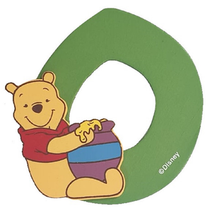 Lettere in Legno DISNEY Winnie the Pooh O 8 CM - 50004o/verde