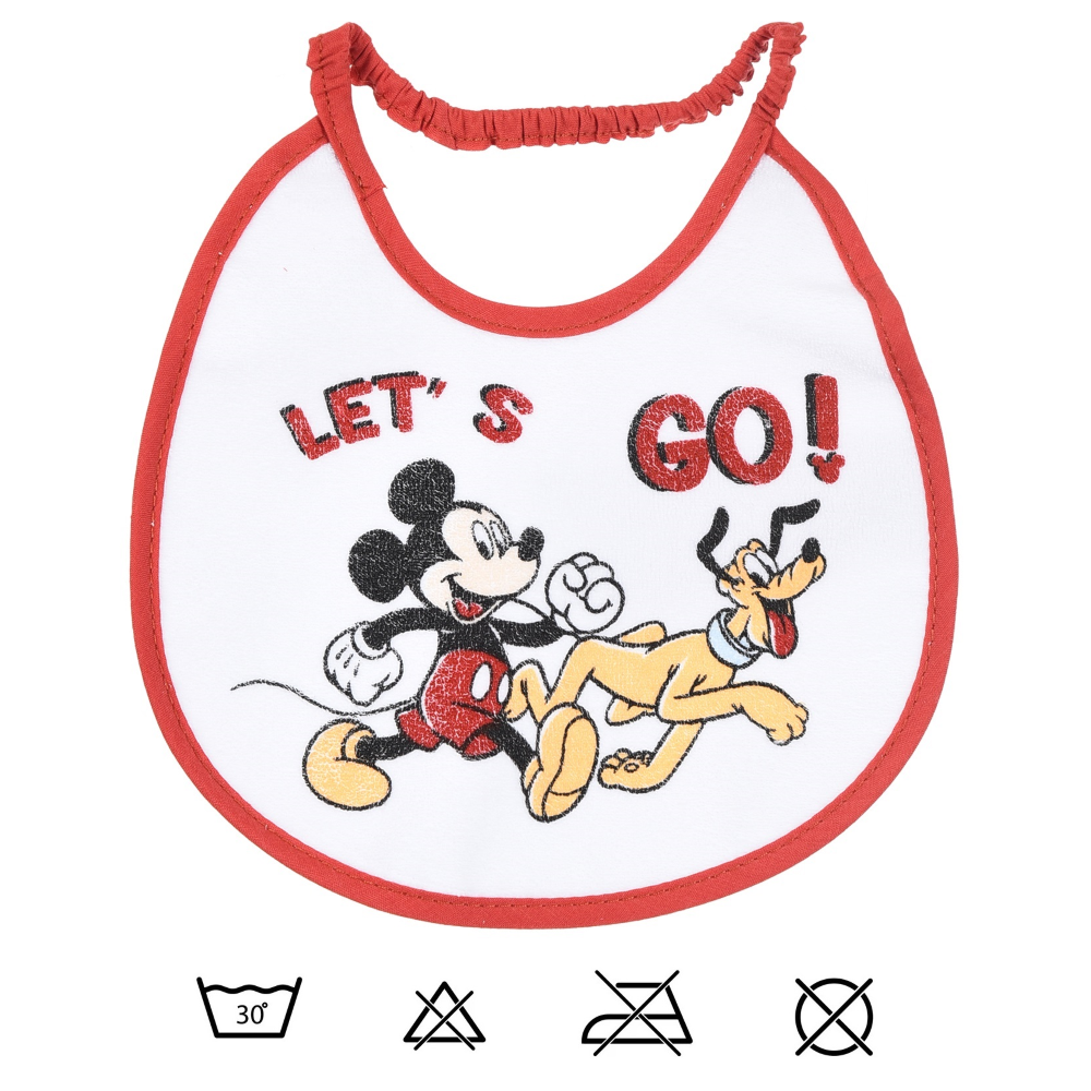 Bavette Topolino DISNEY Set 6 Bavaglini 18 X 18 CM in Spugna per Bambini - Ye09005