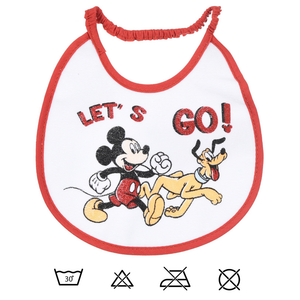Bavette Topolino DISNEY Set 6 Bavaglini 18 X 18 CM in Spugna per Bambini - Ye09005