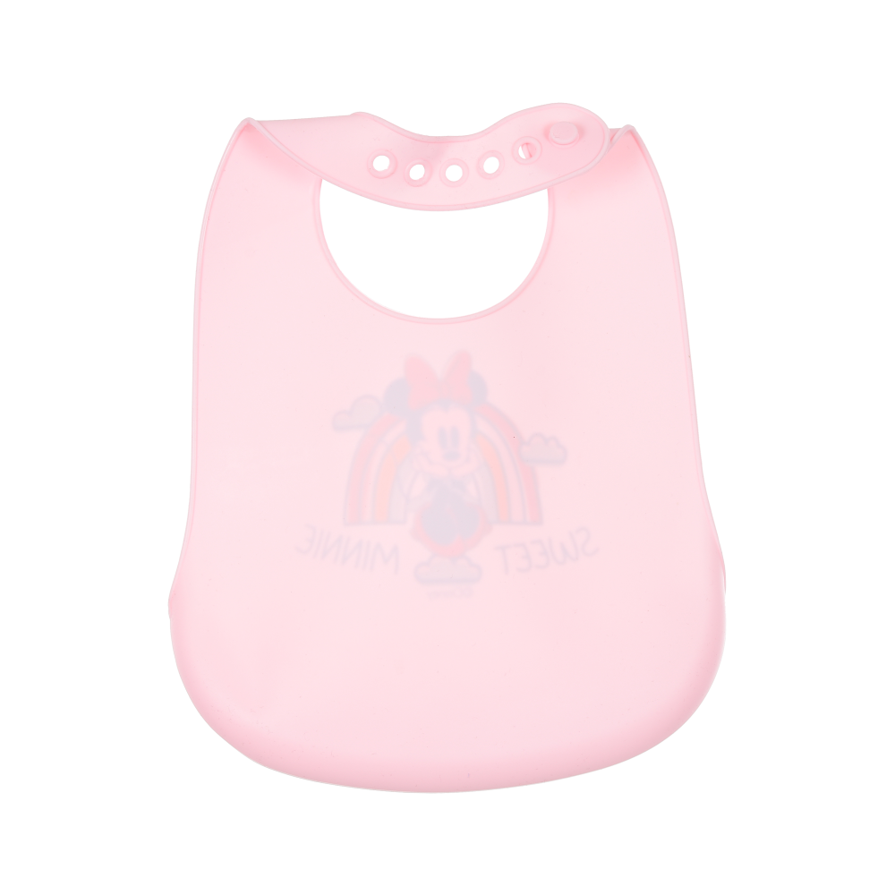 Bavette Minnie DISNEY Bavaglino in Silicone 30 X 23 CM con Tasca Raccogli Briciole per Bambini - Ye09010