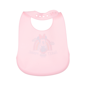 Bavette Minnie DISNEY Bavaglino in Silicone 30 X 23 CM con Tasca Raccogli Briciole per Bambini - Ye09010