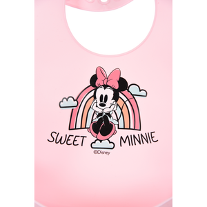 Bavette Minnie DISNEY Bavaglino in Silicone 30 X 23 CM con Tasca Raccogli Briciole per Bambini - Ye09010