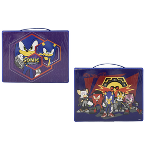 Valigetta 65 Pezzi Sonic Prime Scatola Colori Cancelleria Stickers per Bambini - 0842
