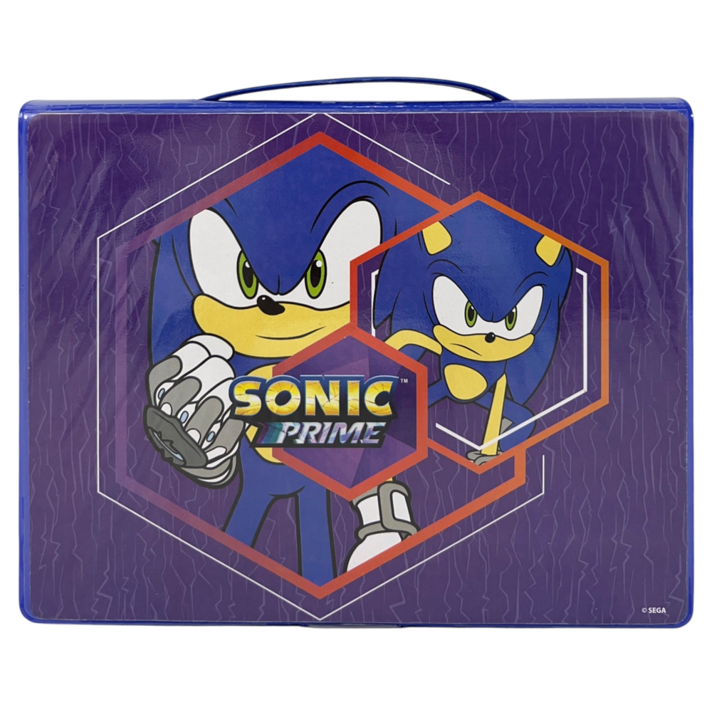 Valigetta 65 Pezzi Sonic Prime Scatola Colori Cancelleria Stickers per Bambini - 0842