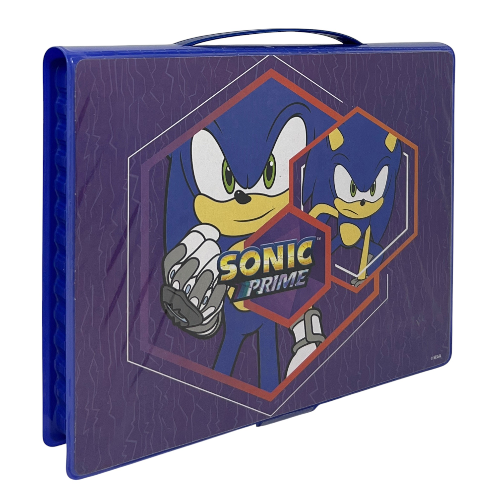 Valigetta 65 Pezzi Sonic Prime Scatola Colori Cancelleria Stickers per Bambini - 0842