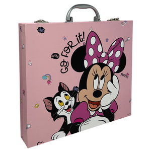 Valigetta 55 Pezzi Minnie DISNEY Scatola Colori Cancelleria Stickers per Bambini - 1238