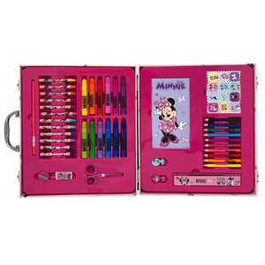 Valigetta 55 Pezzi Minnie DISNEY Scatola Colori Cancelleria Stickers per Bambini - 1238