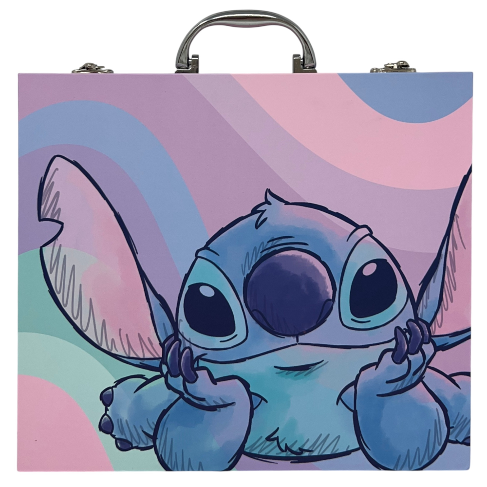 Valigetta 55 Pezzi Stitch DISNEY Scatola Colori Cancelleria Stickers per Bambini - 1236