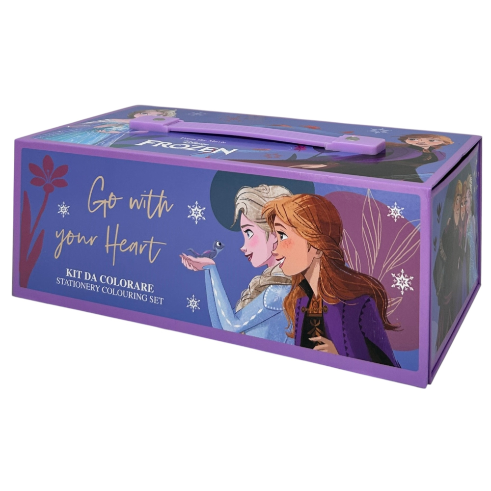 Colori Frozen DISNEY Pennarelli Acquerelli e Pastelli Scatola 52 Pezzi con Cassetti - 0830