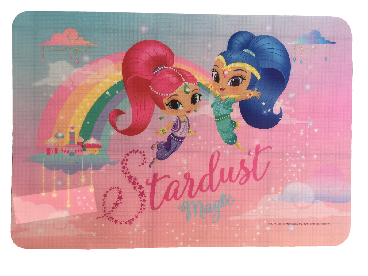 Tovaglietta Shimmer e Shine Nickelodeon in Plastica Morbida Ripiegabile da Colazione Pranzo Cm.44x30 - Ss0312