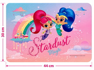 Tovaglietta Shimmer e Shine Nickelodeon in Plastica Morbida Ripiegabile da Colazione Pranzo Cm.44x30 - Ss0312