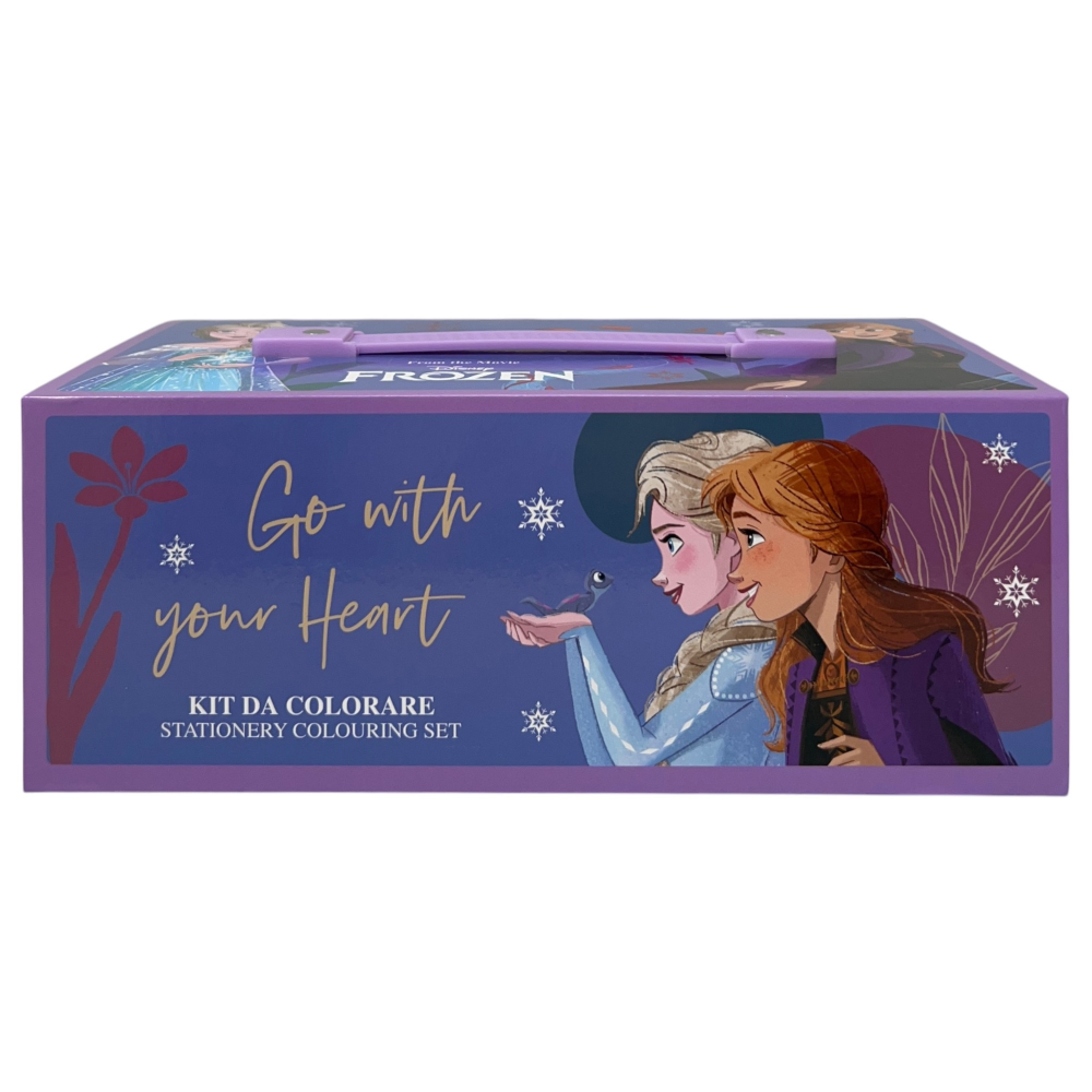 Colori Frozen DISNEY Pennarelli Acquerelli e Pastelli Scatola 52 Pezzi con Cassetti - 0830