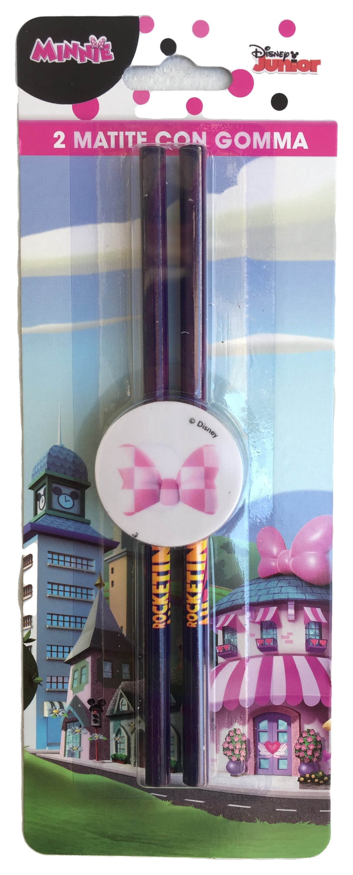 Matita Minnie Mouse DISNEY 2 Pezzi con Gomma - Min0265