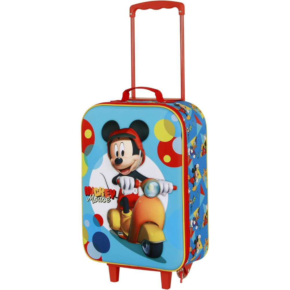Trolley da Viaggio Topolino DISNEY Valigia Morbida in Tessuto con Manico Allungabile - 08805