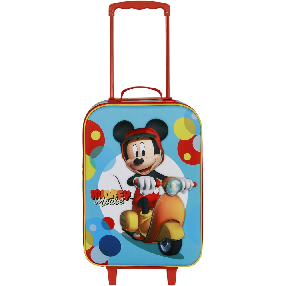 Trolley da Viaggio Topolino DISNEY Valigia Morbida in Tessuto con Manico Allungabile - 08805