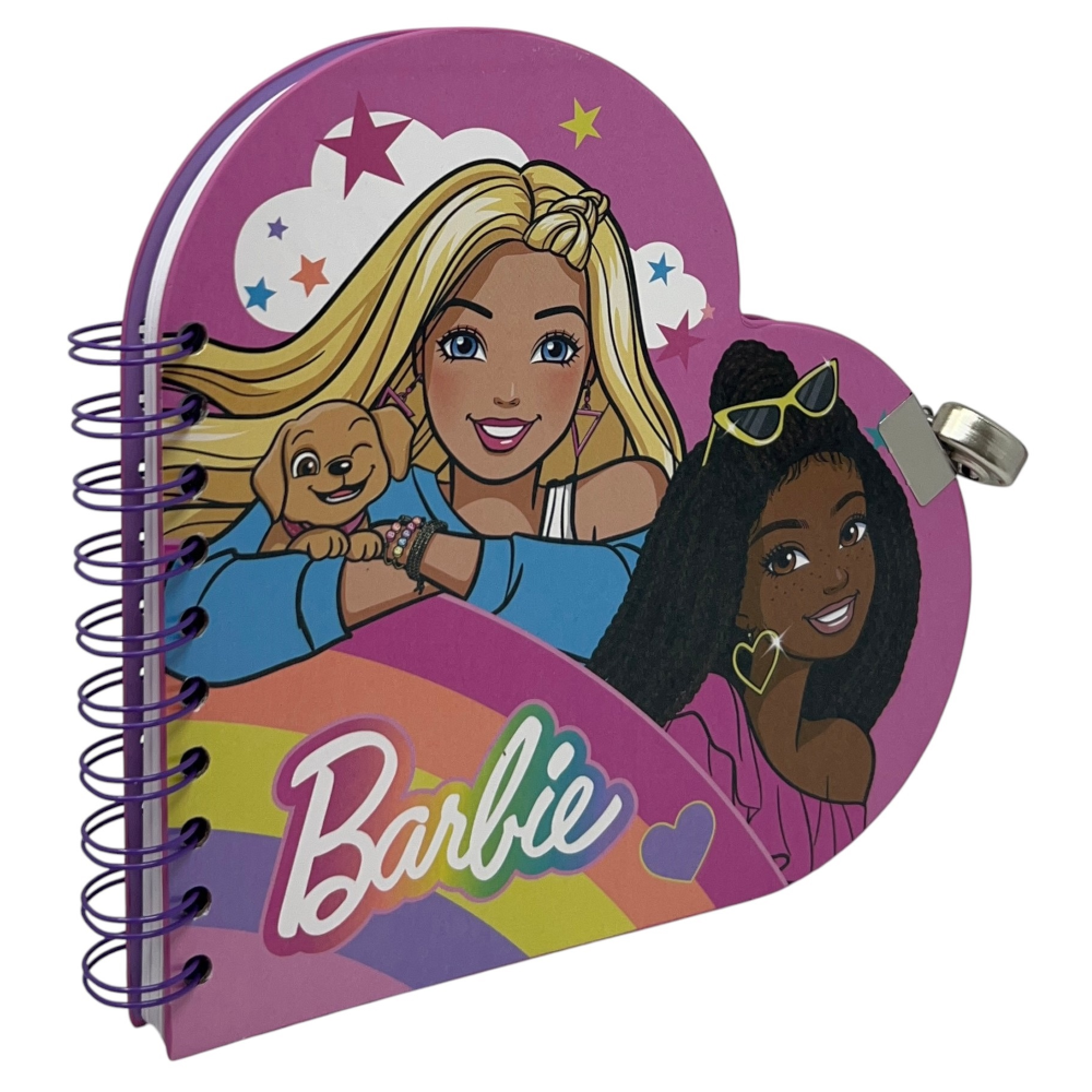 Diario con Penna Barbie Agenda a Forma di Cuore con Lucchetto - 07711