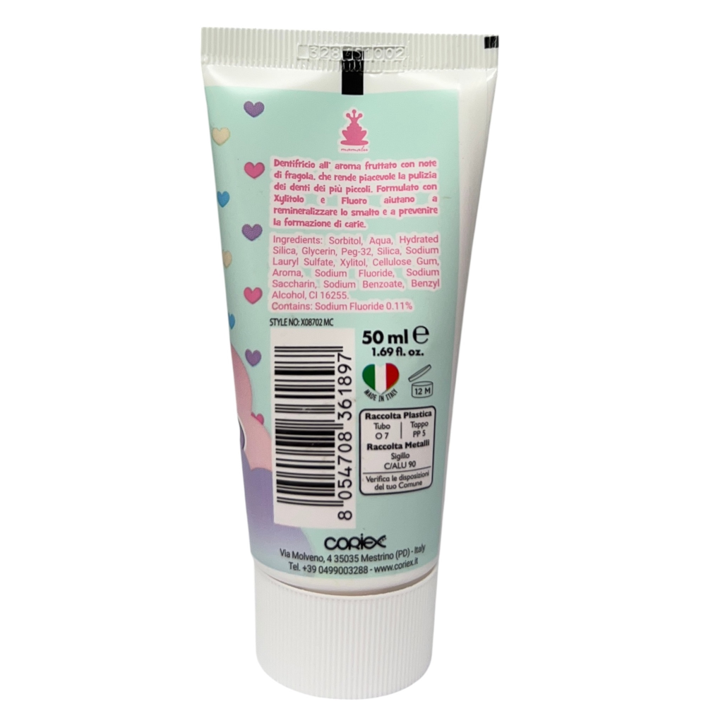 Dentrificio Unicorno Gusto Fragola Anticarie Floururo di Sodio 50 Ml - X08702mc