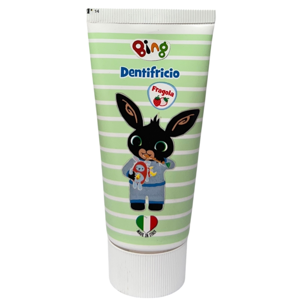 Dentrificio Bing Gusto Fragola Anticarie Floururo di Sodio 50 Ml - Q08694mc