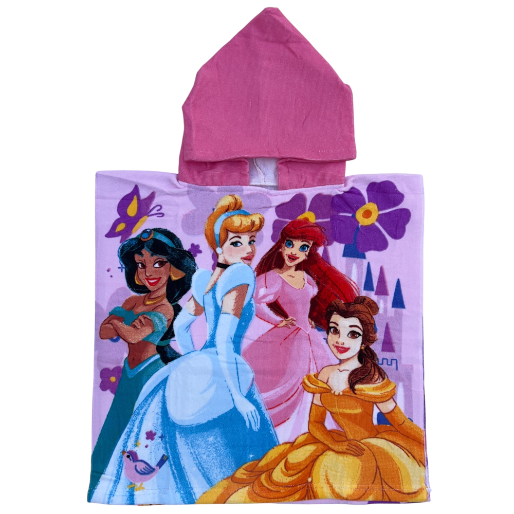 Poncho Mare Principesse DISNEY 100 X 50 CM Accappatoio per Bambini 100% Pl - Pri36-5097