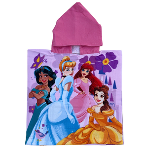 Poncho Mare Principesse DISNEY 100 X 50 CM Accappatoio per Bambini 100% Pl - Pri36-5097