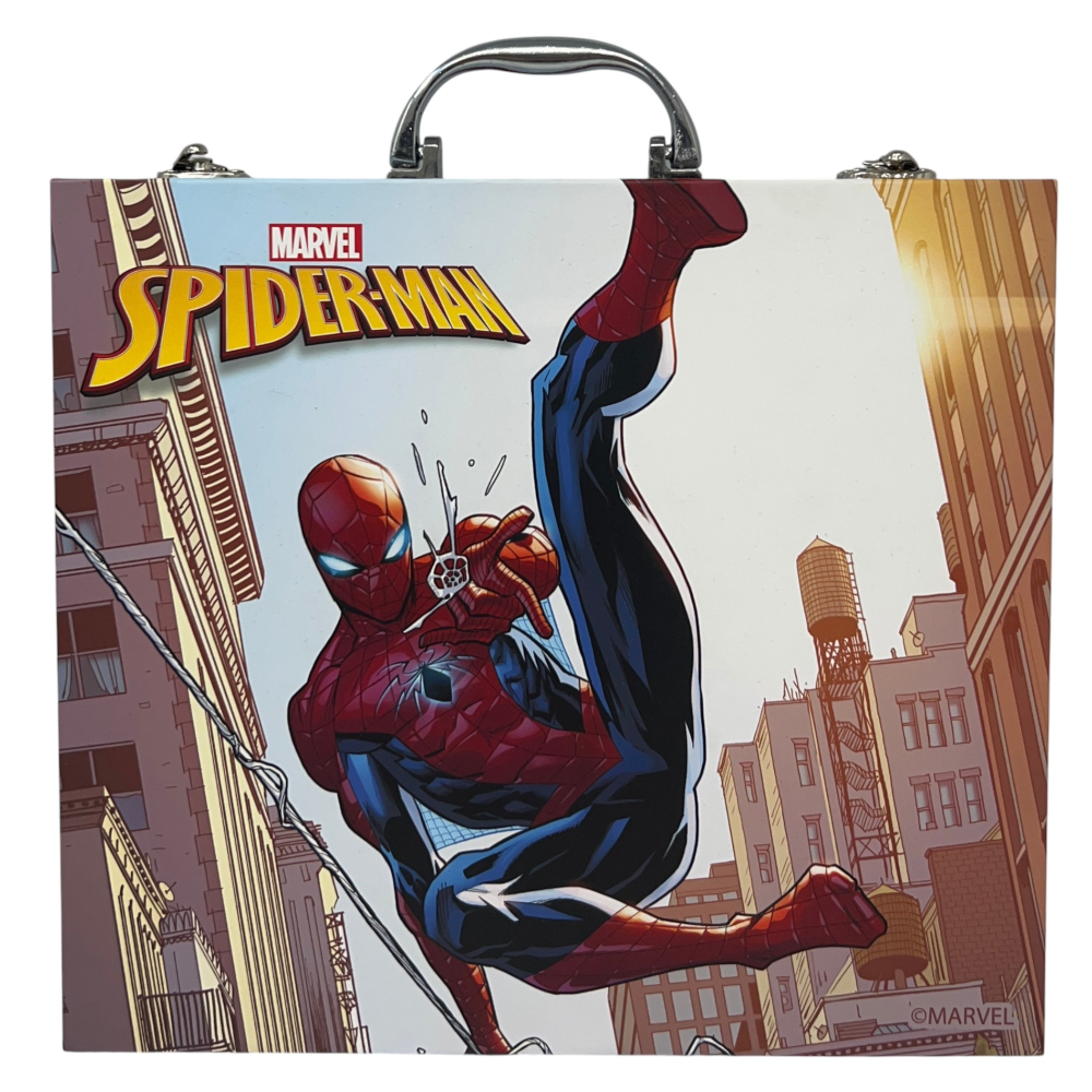 Valigetta 55 Pezzi Spiderman MARVEL Scatola Colori Cancelleria Stickers per Bambini - 1847