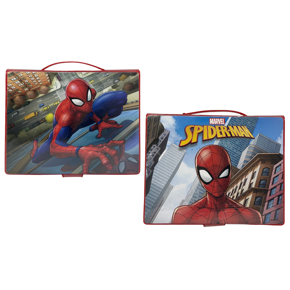 Valigetta 65 Pezzi Spiderman MARVEL Scatola Colori Cancelleria Stickers per Bambini - 8224