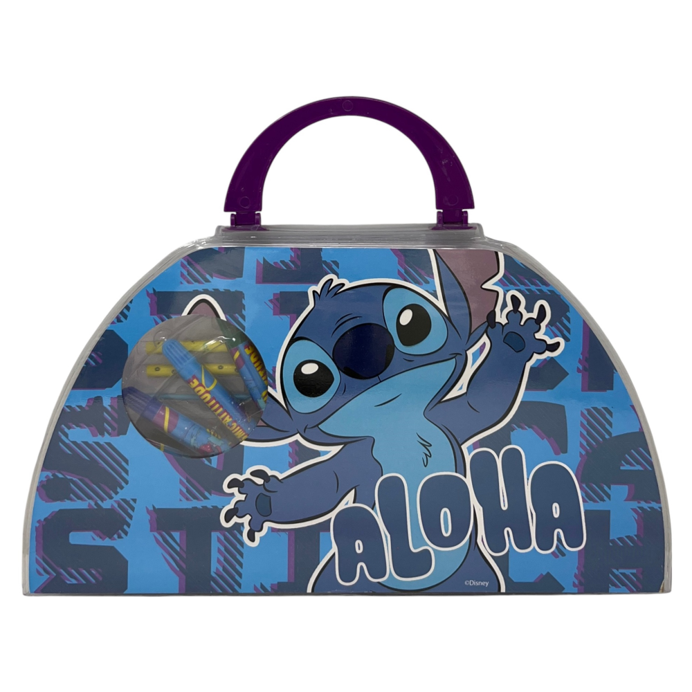 Valigetta Colori Stitch DISNEY Set Cancelleria 51 Pezzi per Bambini - Lst1107