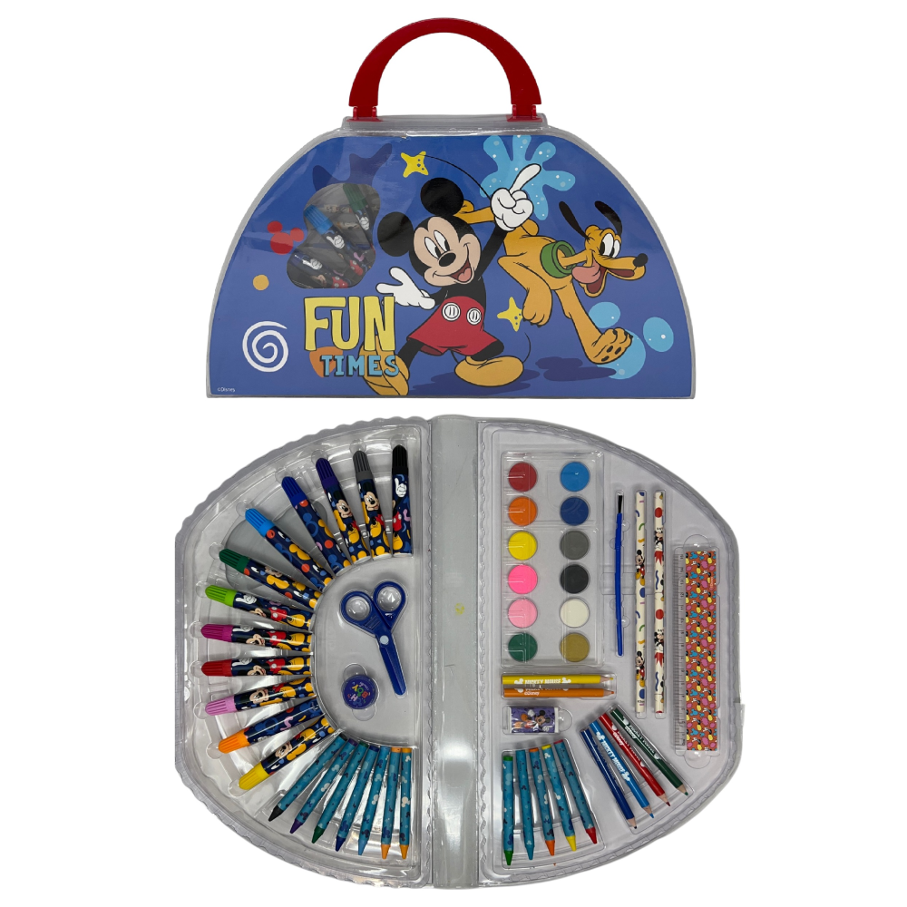 Valigetta Colori Topolino DISNEY Set Cancelleria 51 Pezzi per Bambini - Mic1107