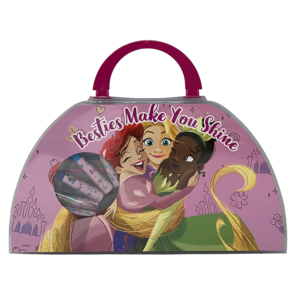 Valigetta Colori Principesse DISNEY Set Cancelleria 51 Pezzi per Bambini - Pr1107