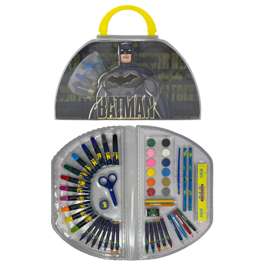 Valigetta Colori Batman Set Cancelleria 51 Pezzi per Bambini - Ba1107