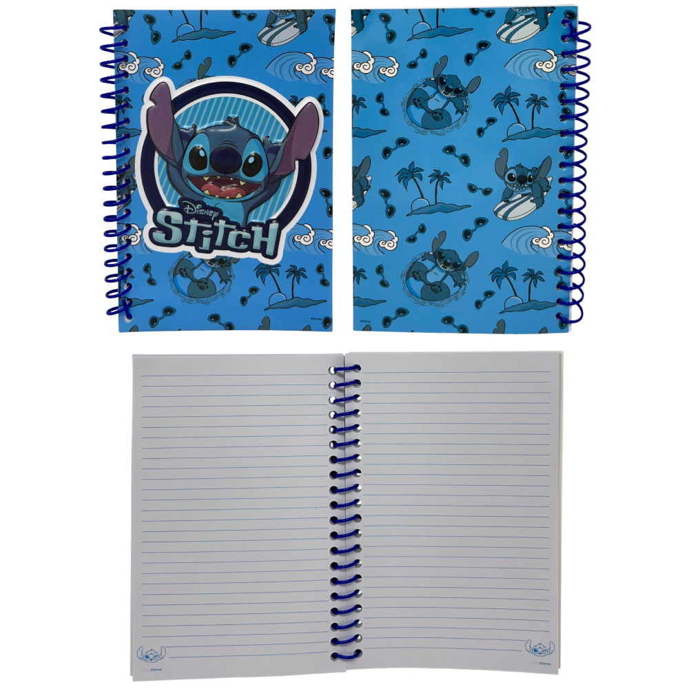 Agenda con Accessori Stitch DISNEY Set Cancelleria 12 Pezzi Diario Stickers Colori - Lst1054