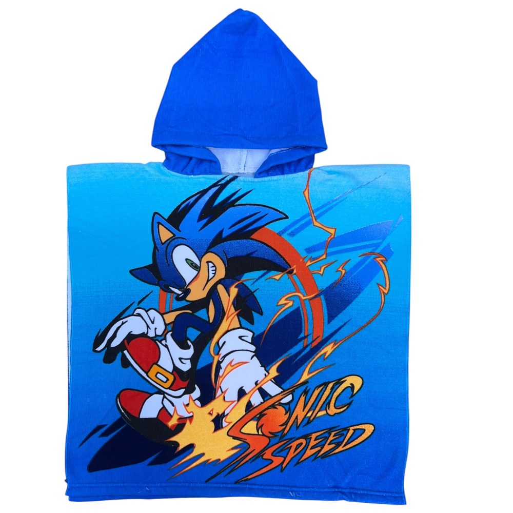 Poncho Mare Sonic 110 X 55 CM Accappatoio per Bambini Microfibra - Ye18283
