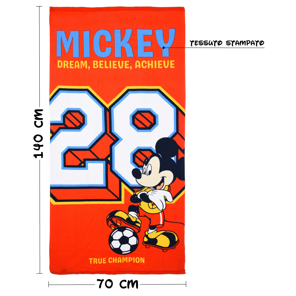 Telo Mare Topolino DISNEY Asciugamano per Bambini in Microfibra CM 140x70 - Ye18078