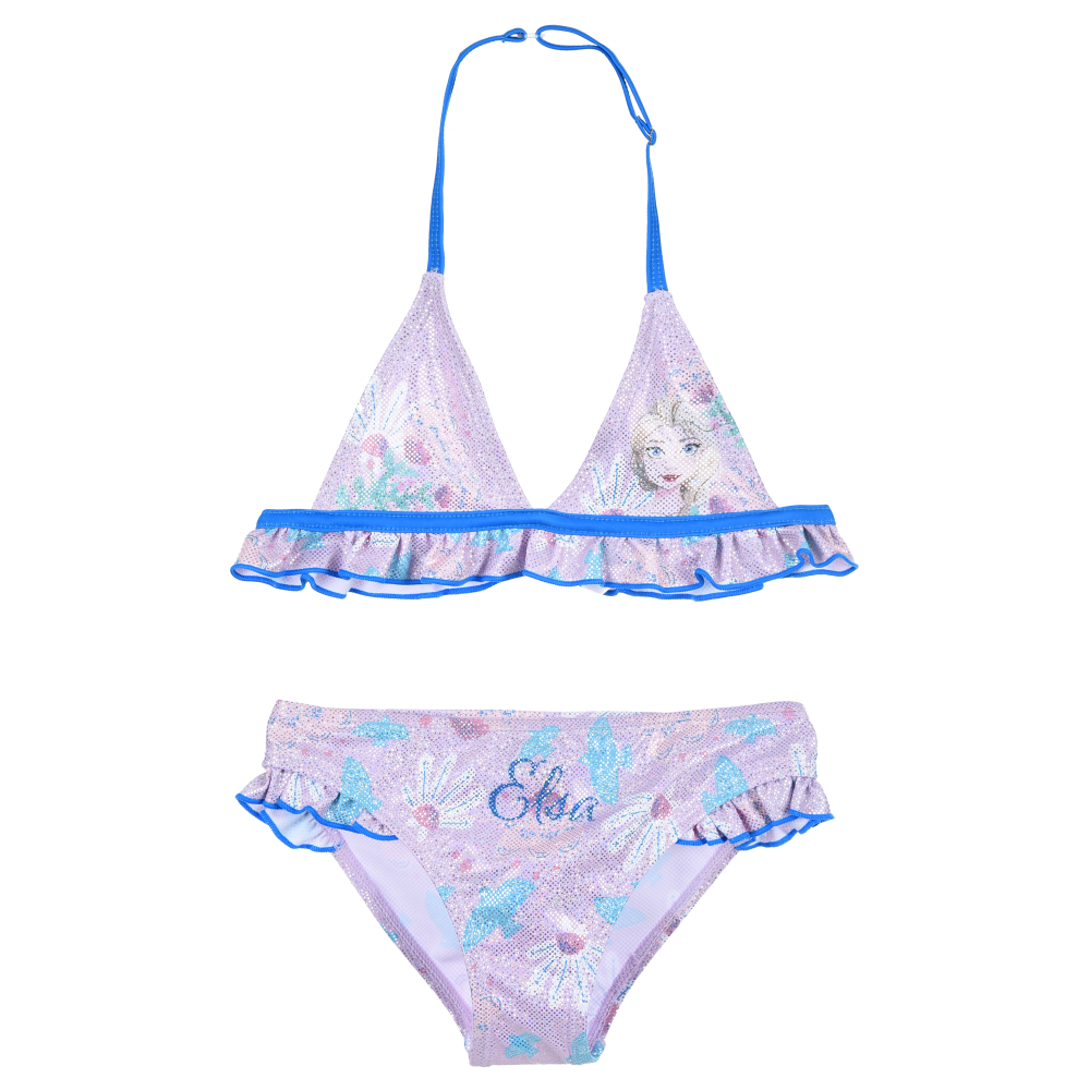 Costume Mare Frozen DISNEY Elsa Bikini Due Pezzi Top e Slip Bambina - Ye18047lilla
