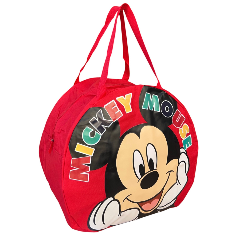 Borsa Portagiochi Topolino DISNEY Rotonda con Manici e Chiusura a Zip 50x32 CM - D08939mc