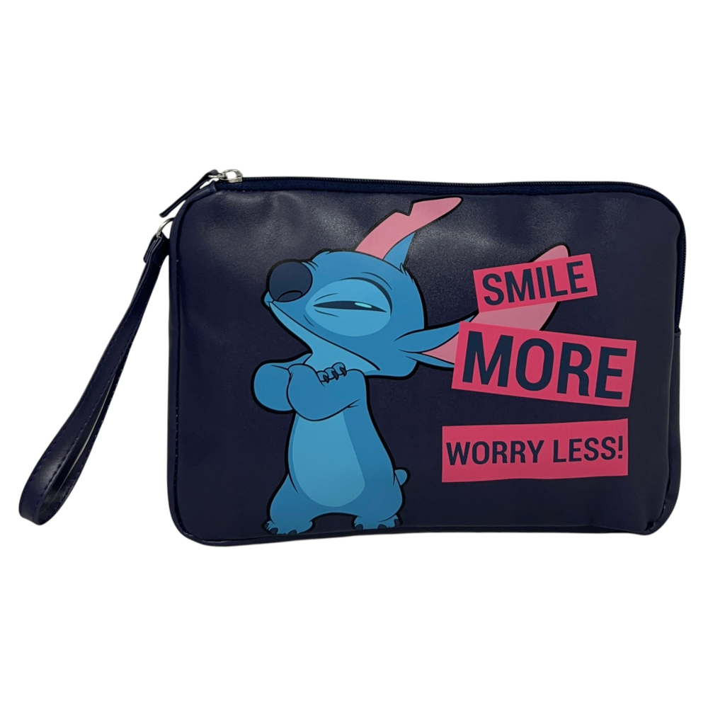 Beauty Case Stitch DISNEY Pochette in Ecopelle con Laccetto Organizer - D07715mc