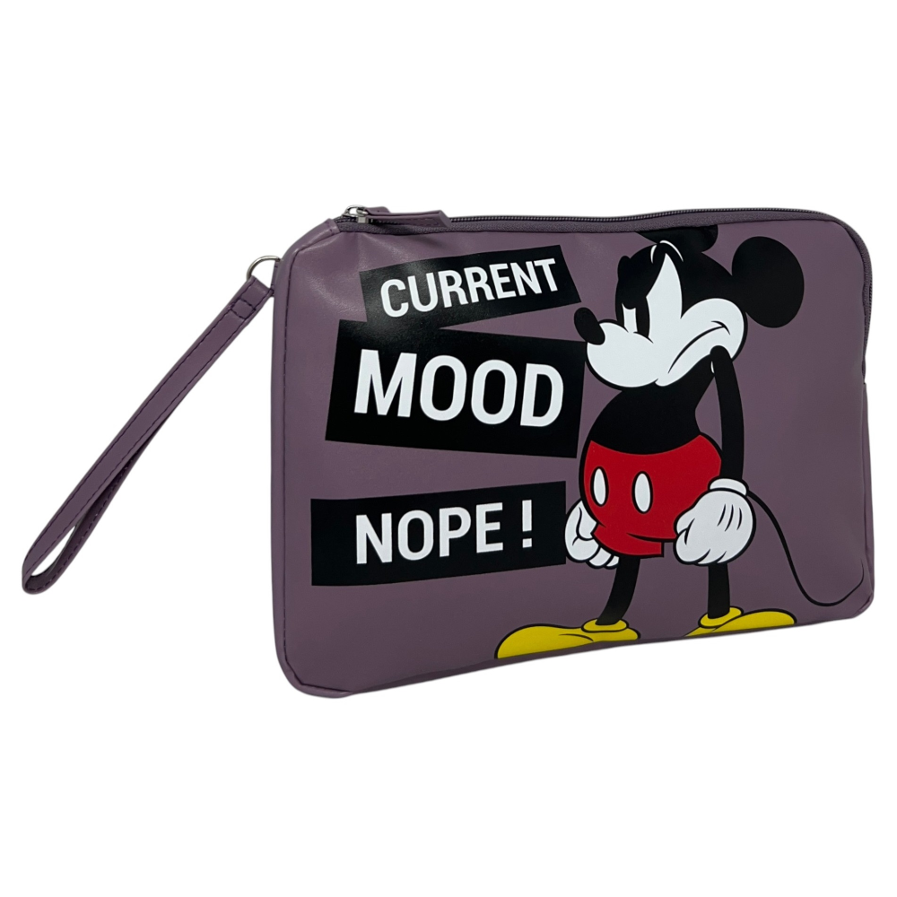Beauty Case Topolino DISNEY Pochette in Ecopelle con Laccetto Organizer - D07713mc