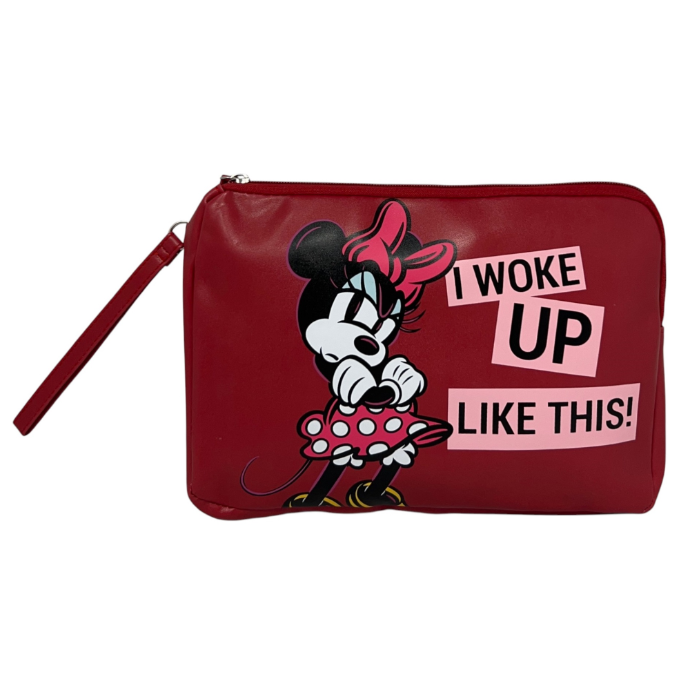 Beauty Case Minnie Mouse DISNEY Pochette in Ecopelle con Laccetto Organizer - D07714mc
