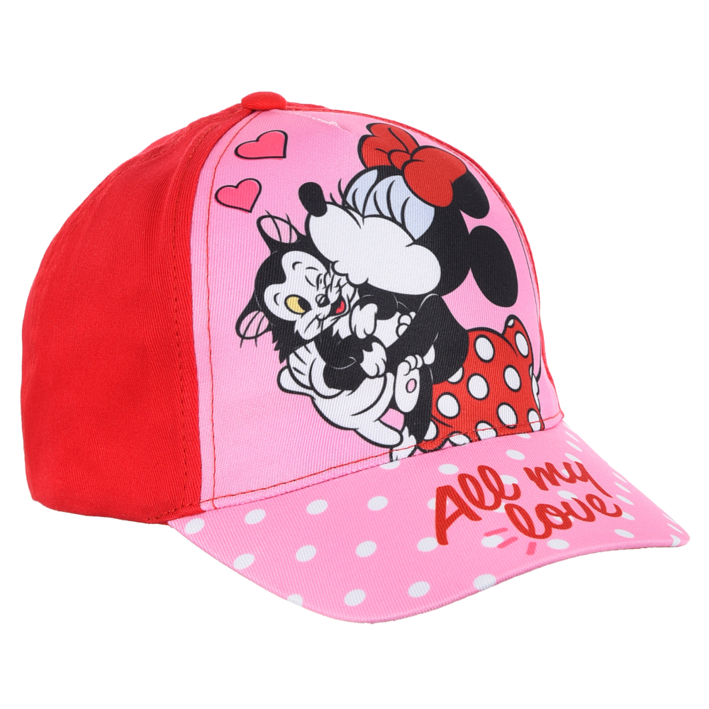 Cappello Minnie DISNEY con Visiera Berretto Estivo Regolabile Bambina - Ye40044rosso