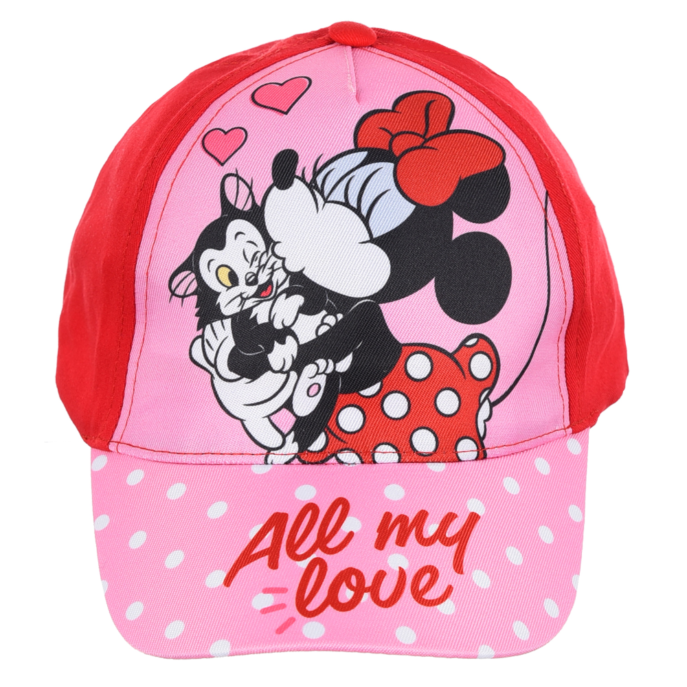 Cappello Minnie DISNEY con Visiera Berretto Estivo Regolabile Bambina - Ye40044rosso