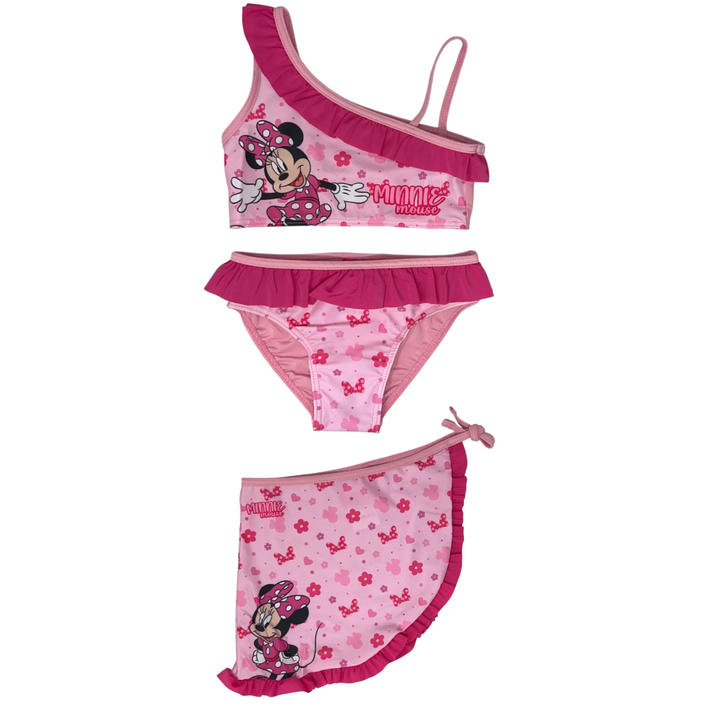 Costume con Pareo Minnie DISNEY Costume da Bagno Due Pezzi con Gonna Bambina - Min36-0587