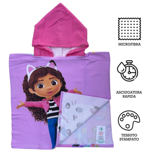 Poncho Mare Gabby's Dollhouse 100 X 50 CM Accappatoio per Bambini 100% Pl - Gab36-0427